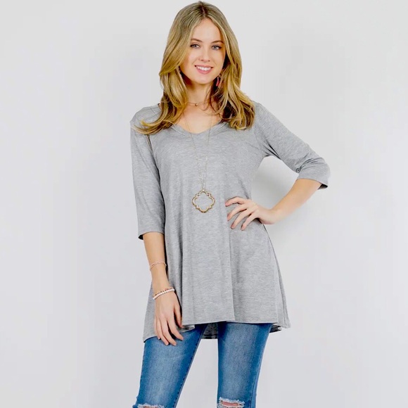 Mrs Kegler Tops - Dani Gray Swing V Neck Tunic